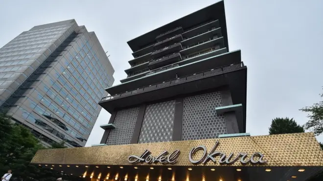 ホテルオークラ東京の本館。9月には取り壊され、2019年には41階建ての高層タワーとなって再開する。