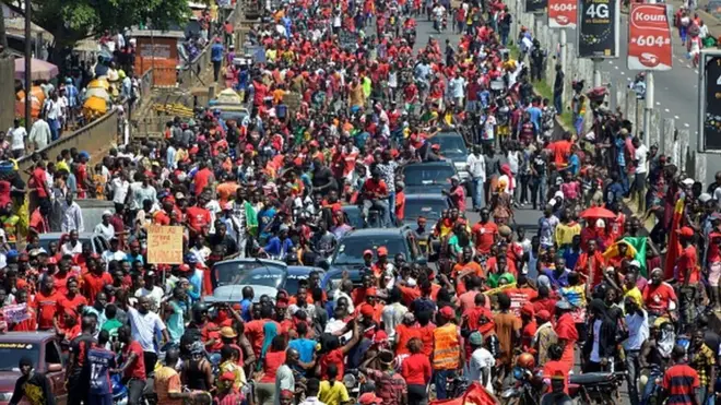 Une manifestation contre le troisième mandat du président guinéen, le 7 novembre 2019 à Conakry.