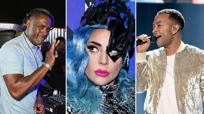 Idris Elba, Lady Gaga and John Legend
