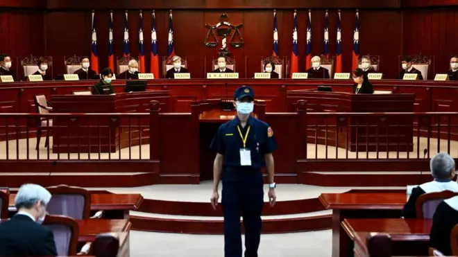 台灣憲法法庭開會。