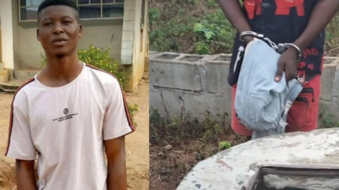 Savior Joseph for left, di suspect and di well wia e dump im bodi for right