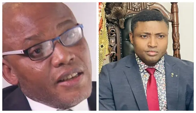 Aworan Nnamdi Kanu ati Simon Ekpa