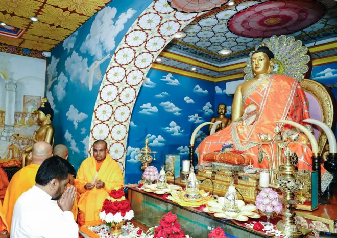 दिसंबर में श्रीलंका का राष्ट्रपति बनने के बाद महाबोधि मंदिर पहुँचे अनुरा दिसानायके