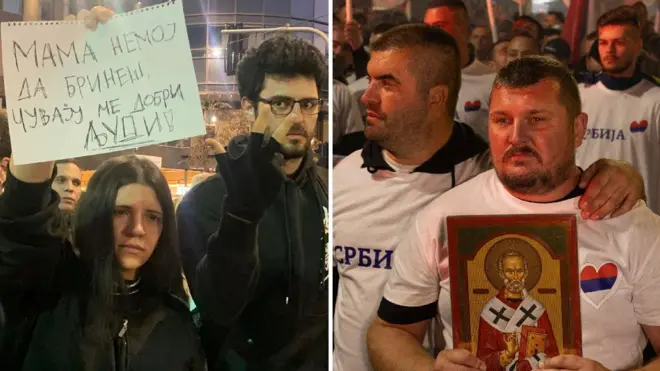 Protivnici i pristalice Srpske napredne stranke na skupovima u Beogradu