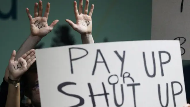 Activists hold a protest during the COP29 United Nations climate change conference, in Baku, Azerbaijan November 23, 2024