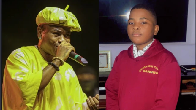 Jamaldeen Emrys Atanda wọ aṣọ ilé ẹ̀kọ́ rẹ̀, ó ń wo ọ̀ọ́kán lápá ọ̀tún, Shanko Rasheed wọ aṣọ aláwọ̀ èsúrú lápá òsì, ó mú gbohùngbohùn dání