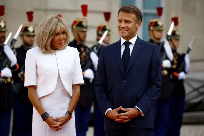 Brigitte Macron ve Fransa Cumhurbaşkanı Emmanuel Macron