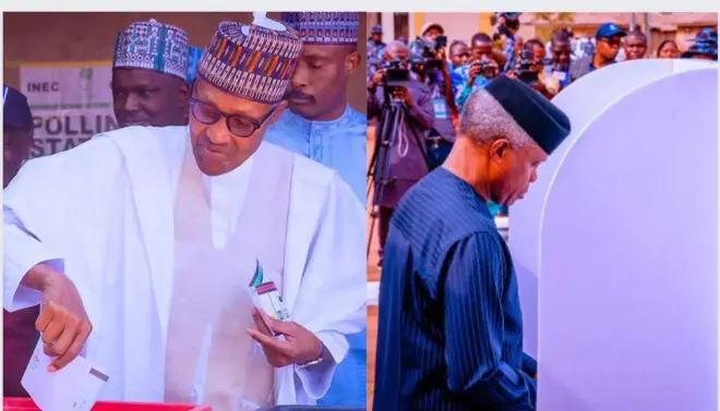 Buhari ati Osinbajo n dibo
