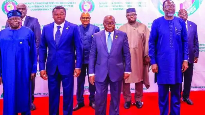 Tinubu ati awọn asaaju orilẹede to wa ninu ajọ ECOWAS