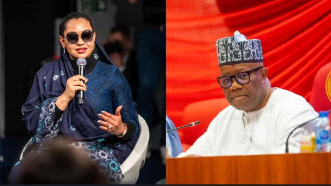 Natasha Akpoti-Uduaghan àti Godswill Akpabio