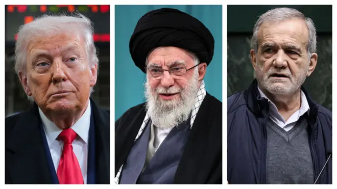 پزشکیان، خامنه‌ای، ترامپ