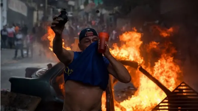 Người biểu tình ở Caracas hôm 21/1