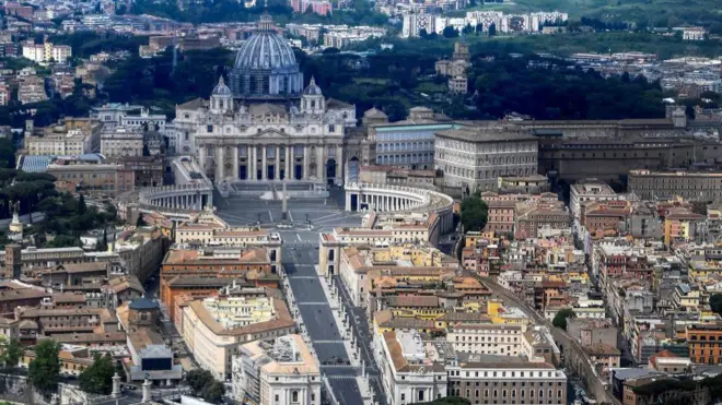 Una vista áerea del Vaticano. 