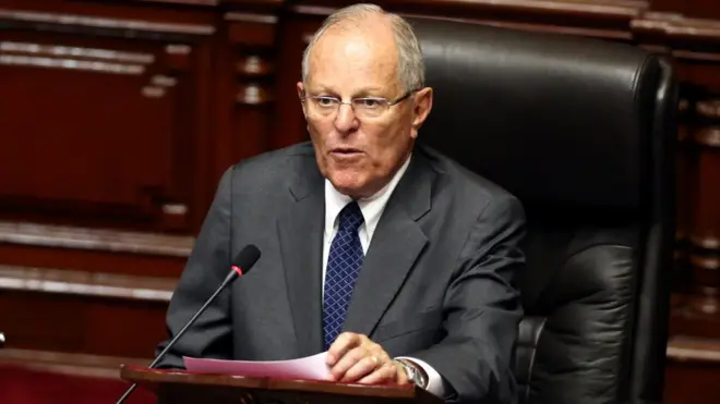 Pedro Pablo Kuczynski en el pleno del Congreso celebrado este jueves para votar la moción de destitución presentada por la oposición.