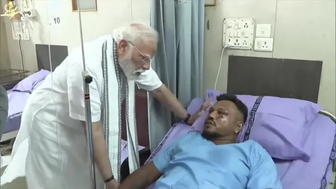 幸存者在医院的床上