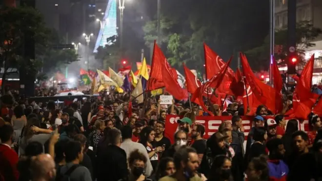 People march in São Paulo, Brazil. Photo: 9 January 2023