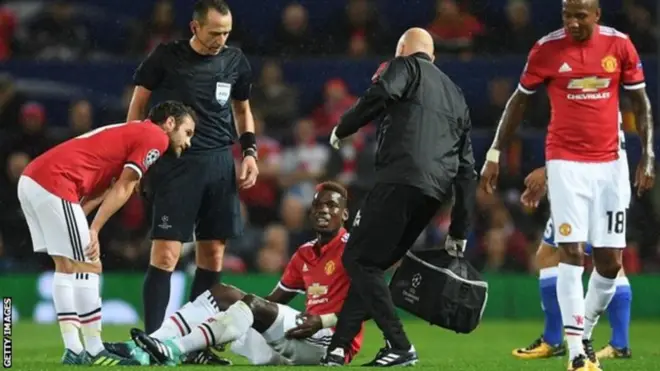 Pogba been injure im leg for match on 12 September