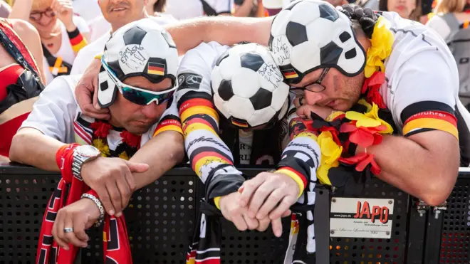 Sad German football fans