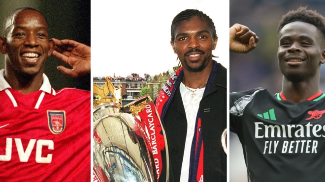 Aworan Ian Wright, Nwankwo Kanu ati Bukayo Saka