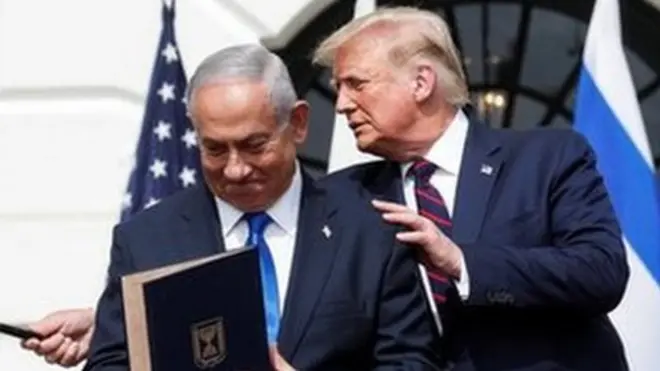 Trump anunció el acuerdo para la normalizaciónrelaciones entre Israel y Emiratos Árabes Unidos el 13agosto y este 15septiembre se formalizó.