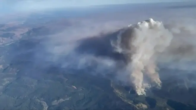 航拍美國叢林大火現場