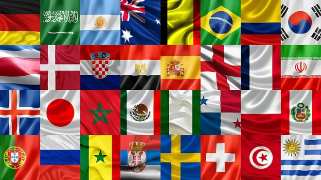 Banderas de los países clasificados a Rusia 2018