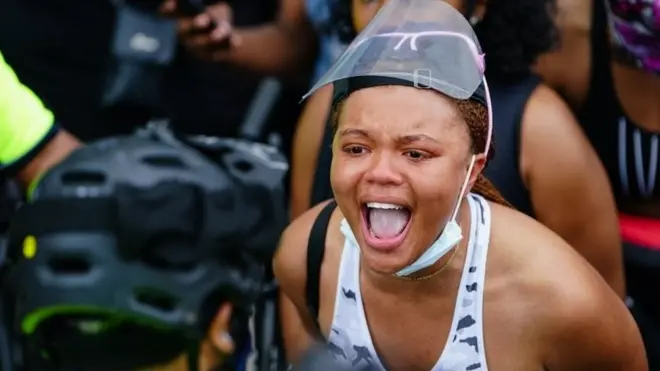 मिनेपॉलिस शहर में विरोध प्रदर्शन