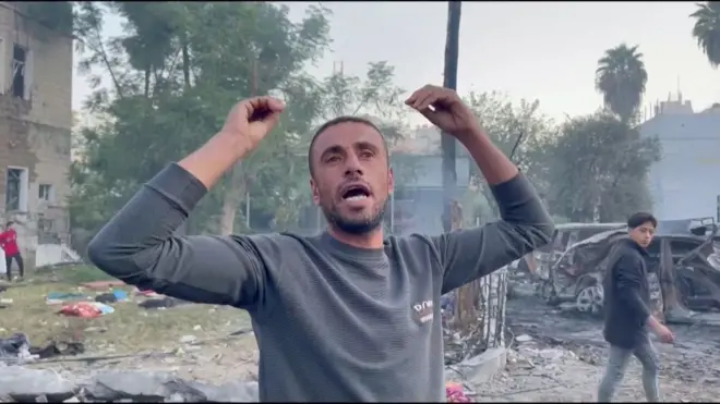 حرب غزة: كيف ظهر محيط المستشفى المعمداني صباح اليوم؟