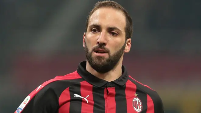 Gonzalo Higuain playing for AC Milan