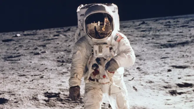 Edwin 'Buzz' Aldrin en la luna el 20 de julio de 1969.