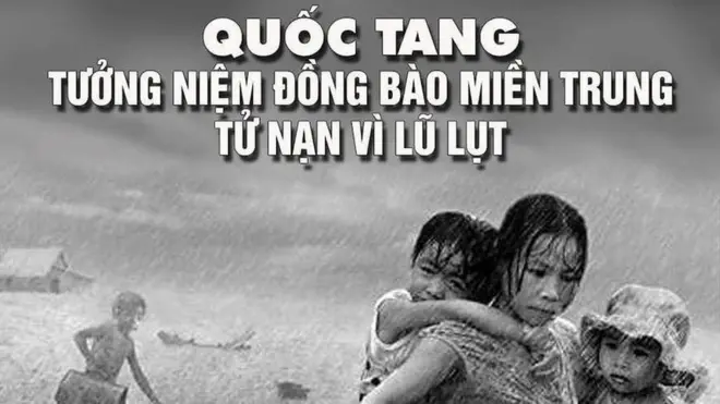 Hình kêu gọi tổ chức quốc tang người chết vì lũ lụt miền Trung trên mạng xã hội
