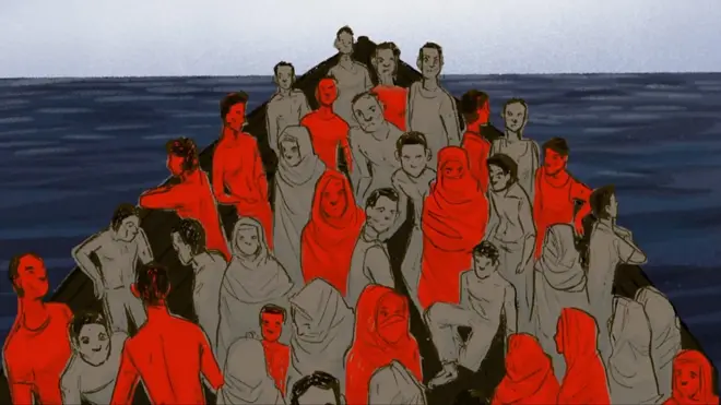 ภาพวาดคนบนเรือ