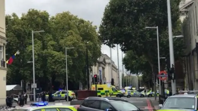Police cars near Natural History Museum