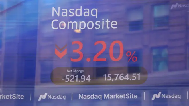 витрина с индексом NASDAQ