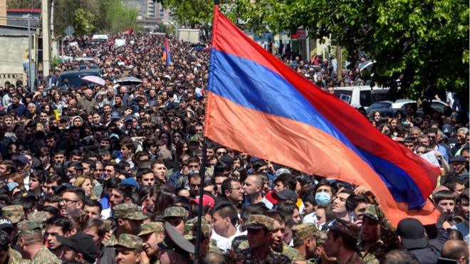 протест в Ереване 23 апреля 2018
