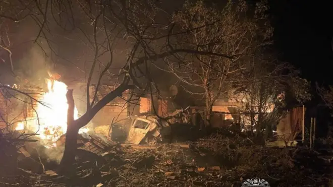 Пожежа після російського удару