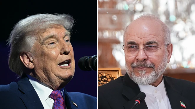 Дональд Трамп и Мохаммад-Багер Галибаф — коллаж