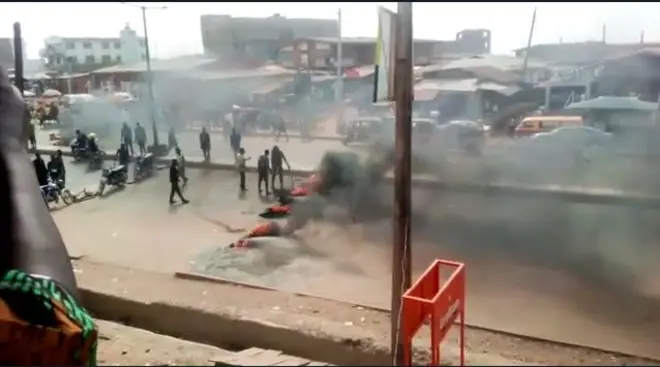 Aworan awọn oluwọde lagbegbe Iyana church nilu Ibadan