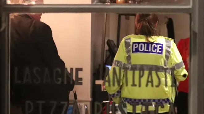 Police in restaurant closed as part of their investigation