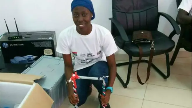 Fatoumata Ceesay is one of the Gambian team who have created a robot to clean polluted water