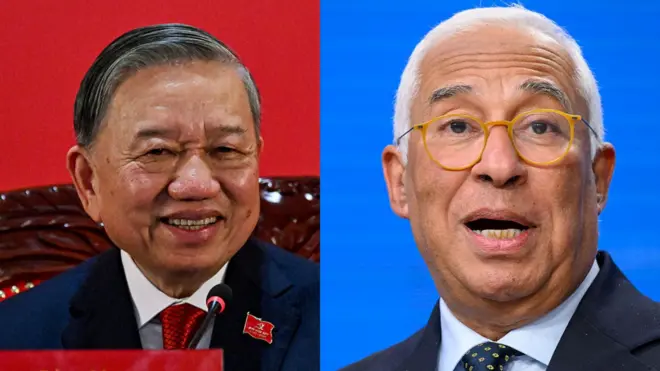 Tô Lâm (trái) và Antonio Costa 