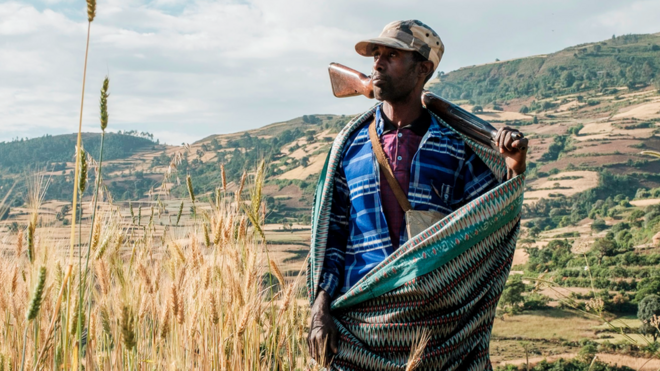مزارع ومقاتل ميليشيا في شمال غرب جوندر ، إثيوبيا، في 8 نوفمبر/تشرين الثاني 2020