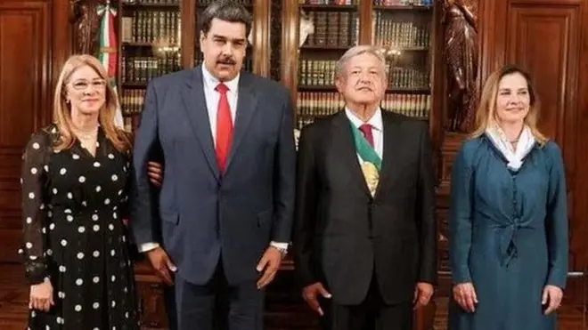 Nicolás Maduro divulgó en su cuenta de Twitter la imagen de su encuentro con AMLO.