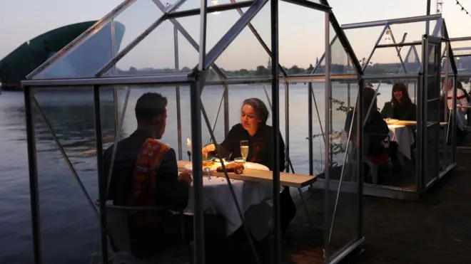 "Invernaderos" en el restaurante Mediamatic Eten, en Ámsterdam