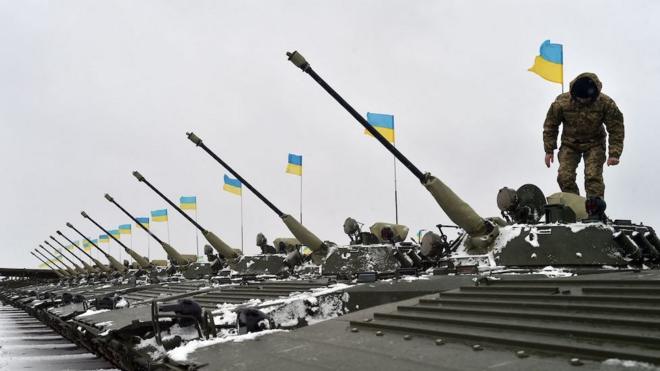 Ukrainian vehicles near Kyiv, 2015