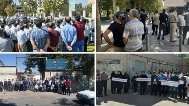 در تجمعات روز اول مهر نیز مانند روزهای اخیر، معلمان در برابر ساختمان‌های ادارات آموزش و پرورش جمع شدند