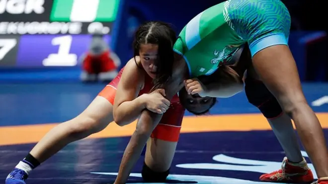 Oduayo Adekuoroye napụrụ onye Japan ọla edo na mgba ndị dara 55kg n'afọ 2017