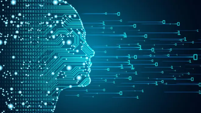 تصویرسازی از نیم رخ انسان و اعداد و علائمی که به سمت او هجوم می‌آورند