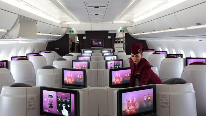 Cabina de Qatar Airways