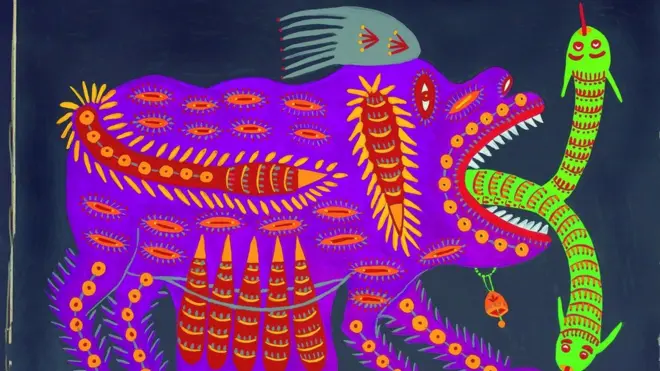 Картина Марии Примаченко "Атомная война, да будет проклята она!", 1978 год